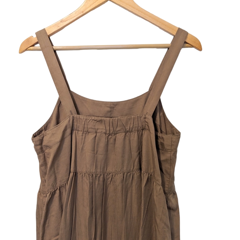 The Drop Britt Tiered Maxi Boho Flowy Dress Mushroom Brown Medium NWT - Picture 8 of 10